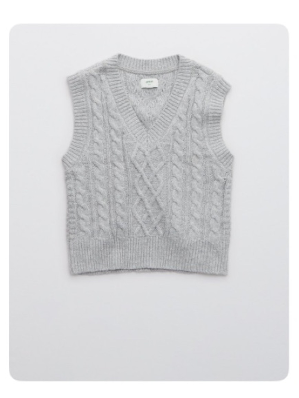 Aerie Gray Cableknit Sweater Vest